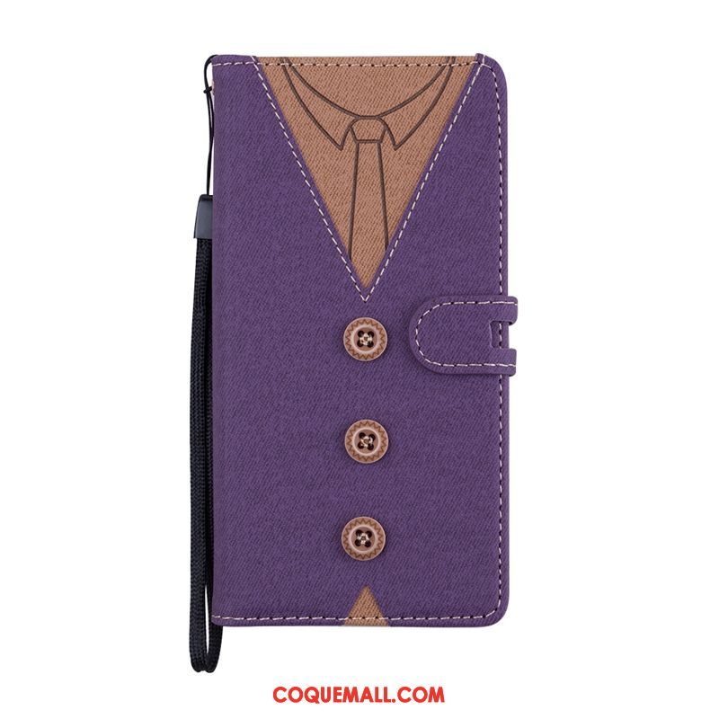 Étui Sony Xperia Xa2 Tendance Étui En Cuir Portefeuille, Coque Sony Xperia Xa2 Téléphone Portable Violet