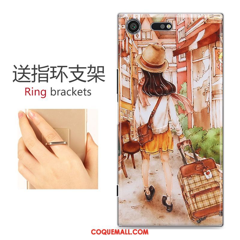 Étui Sony Xperia Xz Premium Téléphone Portable Rose Dessin Animé, Coque Sony Xperia Xz Premium Difficile Protection