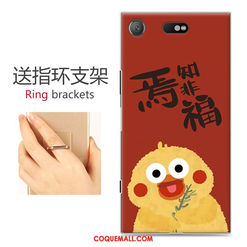 Étui Sony Xperia Xz1 Compact Dessin Animé Protection Personnalité, Coque Sony Xperia Xz1 Compact Rouge Téléphone Portable