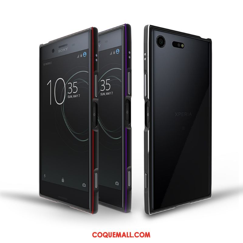 Étui Sony Xperia Xz1 Compact Protection Bicolore Métal, Coque Sony Xperia Xz1 Compact Noir Téléphone Portable