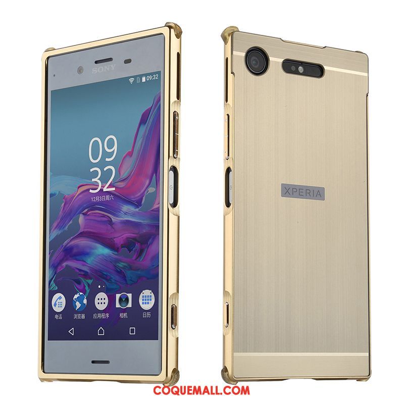 Étui Sony Xperia Xz1 Couvercle Arrière Protection Miroir, Coque Sony Xperia Xz1 Téléphone Portable Border