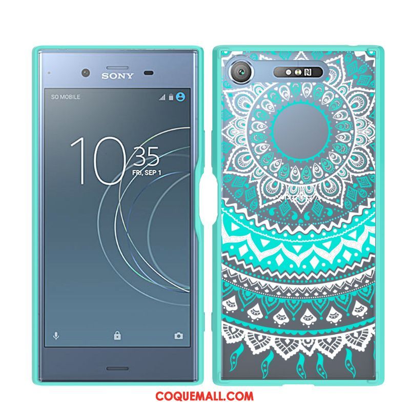 Étui Sony Xperia Xz1 Imprimé Incassable Bleu, Coque Sony Xperia Xz1 Téléphone Portable Border