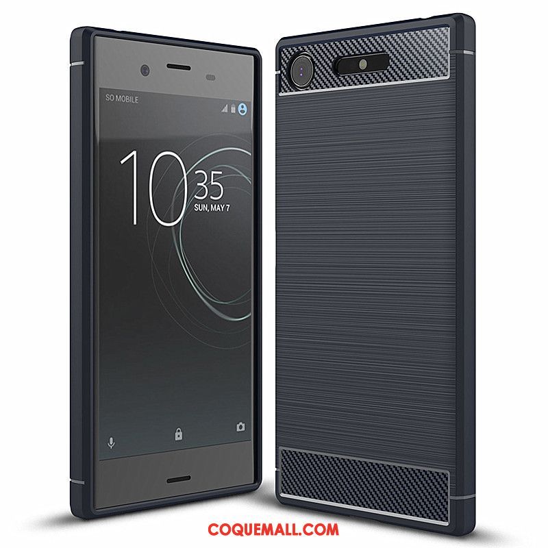 Étui Sony Xperia Xz1 Silicone Bleu Téléphone Portable, Coque Sony Xperia Xz1 Fluide Doux Tout Compris