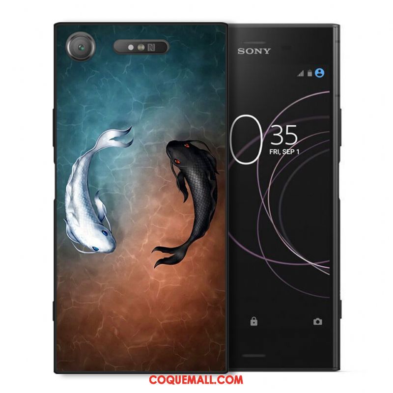 Étui Sony Xperia Xz1 Silicone Créatif Bleu Marin, Coque Sony Xperia Xz1 Incassable Protection