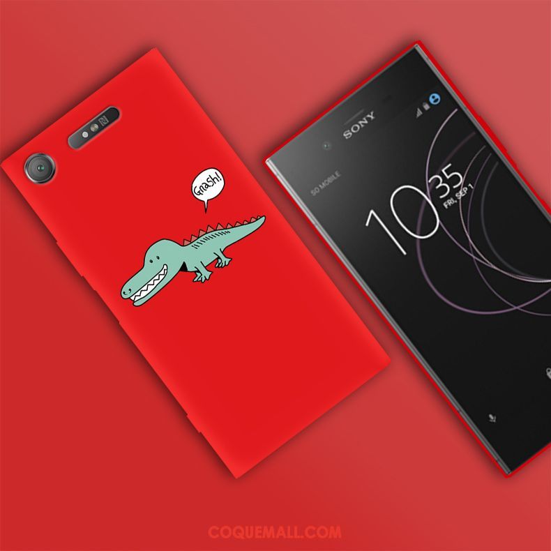 Étui Sony Xperia Xz1 Silicone Fluide Doux Téléphone Portable, Coque Sony Xperia Xz1 Tout Compris Rouge