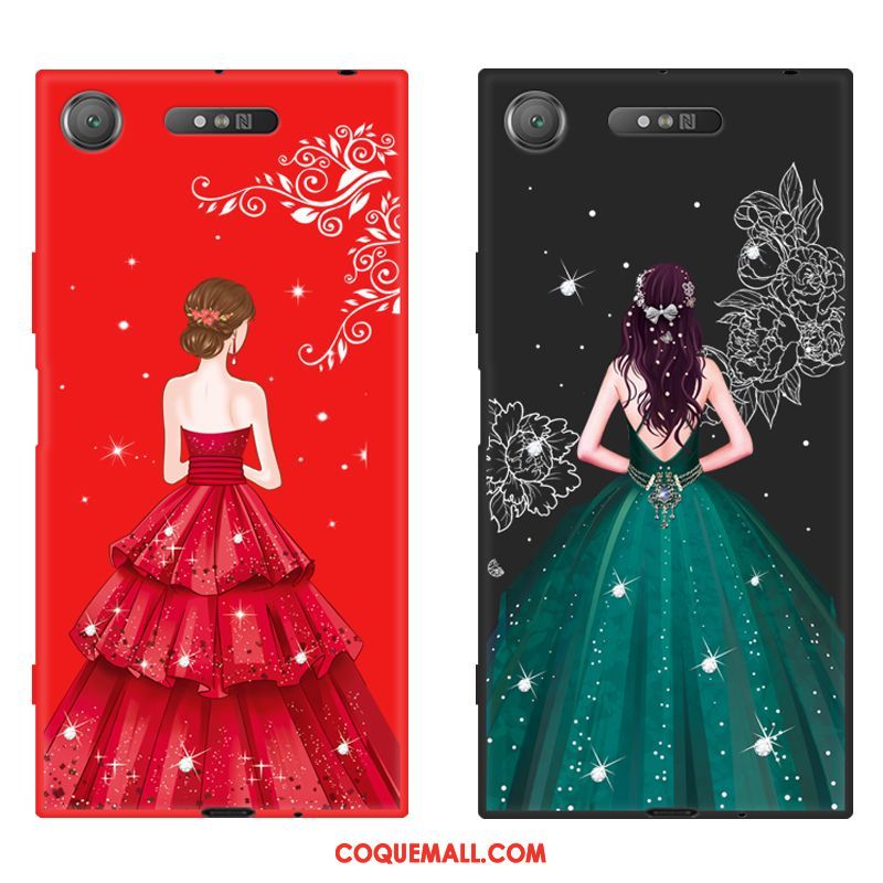 Étui Sony Xperia Xz1 Tout Compris Noir Délavé En Daim, Coque Sony Xperia Xz1 Fluide Doux Téléphone Portable