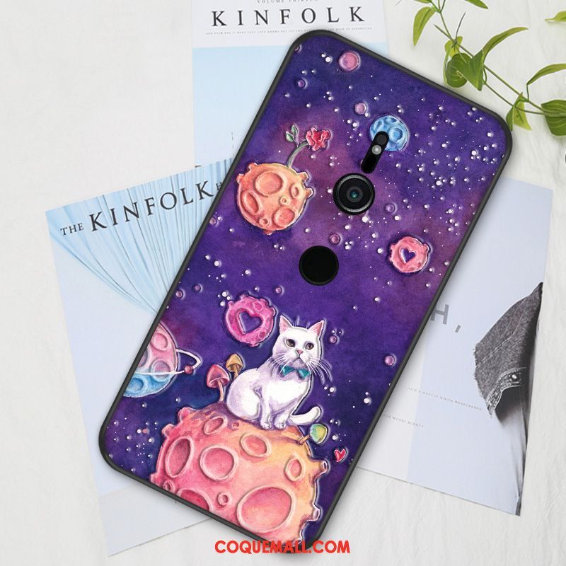 Étui Sony Xperia Xz2 Tout Compris Fluide Doux Violet, Coque Sony Xperia Xz2 Protection Délavé En Daim