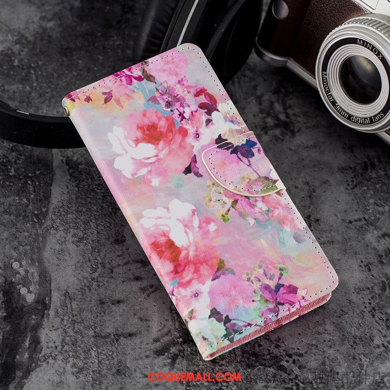 Étui Sony Xperia Xz2 Étui En Cuir Tout Compris Protection, Coque Sony Xperia Xz2 Rose Nouveau