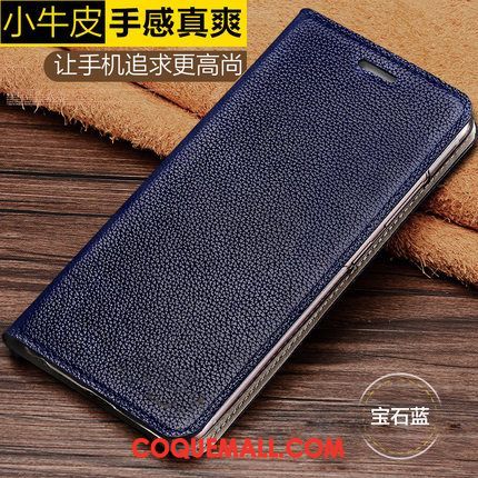 Étui Sony Xperia Z3+ Business Téléphone Portable Bleu, Coque Sony Xperia Z3+ Difficile Cuir Véritable