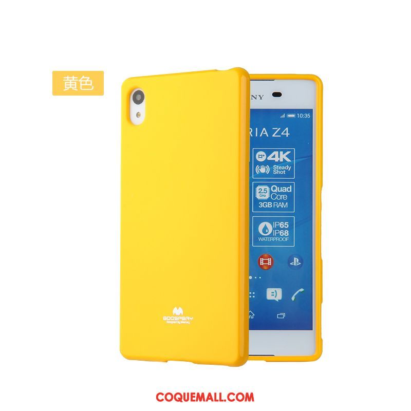 Étui Sony Xperia Z3+ Téléphone Portable Étui En Cuir Protection, Coque Sony Xperia Z3+ Jaune Tendance