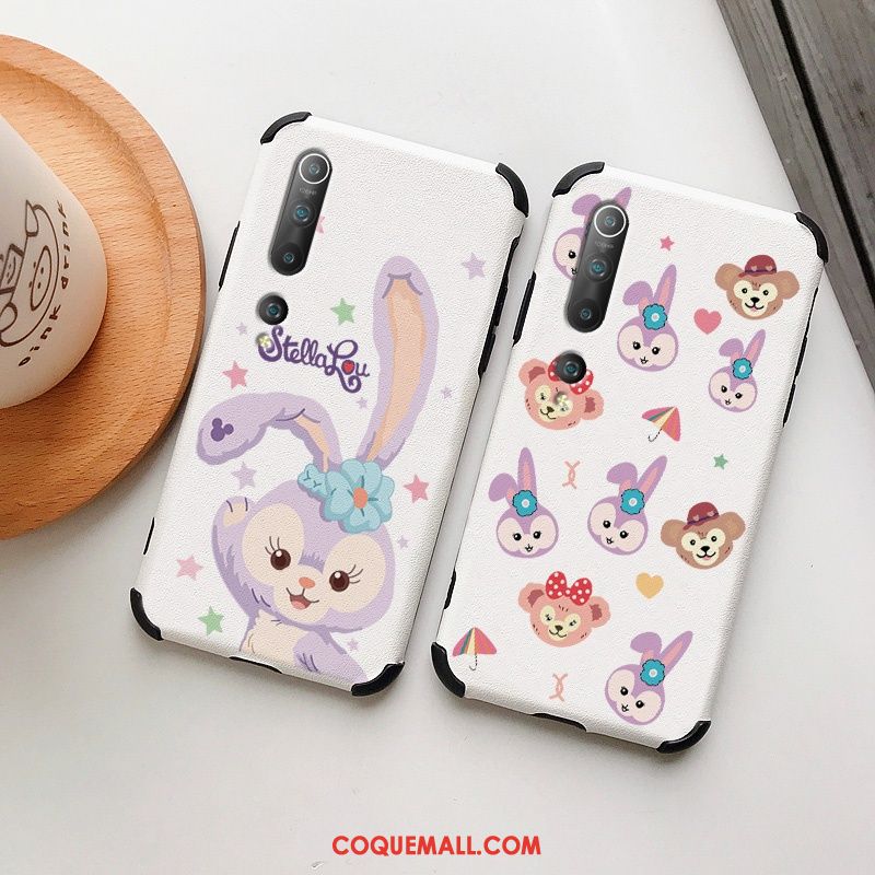 Étui Xiaomi Mi 10 Charmant Gaufrage Personnalité, Coque Xiaomi Mi 10 Frais Lapin Beige