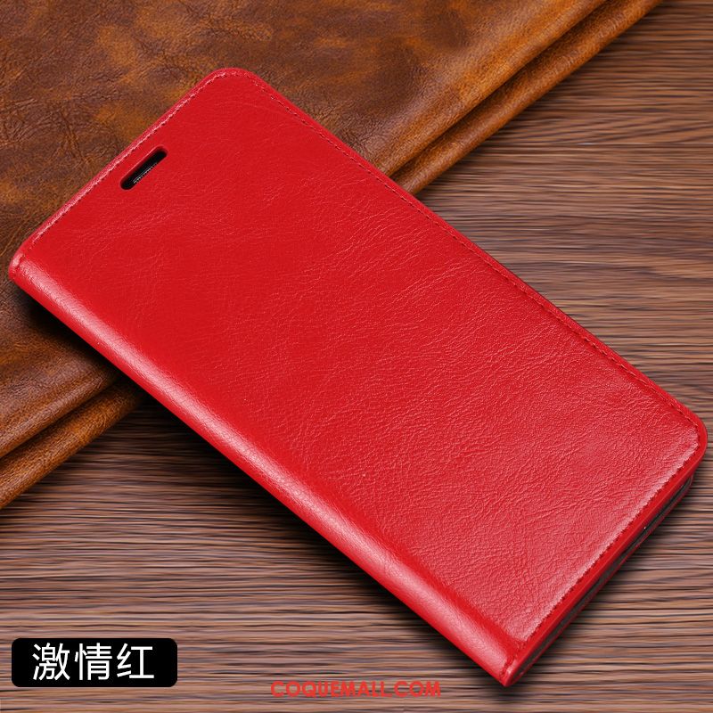 Étui Xiaomi Mi 10 En Cuir Téléphone Portable Petit, Coque Xiaomi Mi 10 Rouge Plier Beige