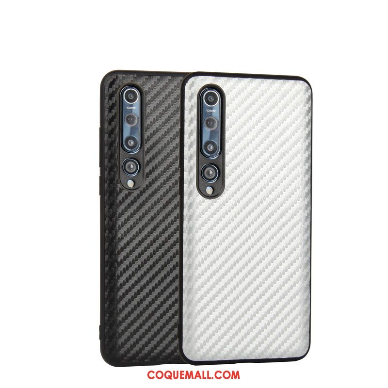 Étui Xiaomi Mi 10 Fibre Petit Noir, Coque Xiaomi Mi 10 Téléphone Portable Tout Compris Beige