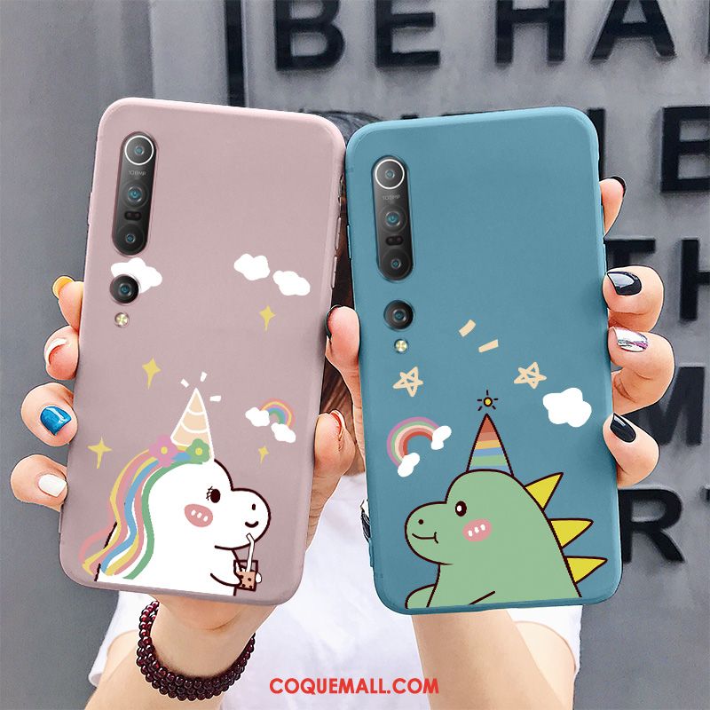 Étui Xiaomi Mi 10 Pro Protection Fluide Doux Amoureux, Coque Xiaomi Mi 10 Pro Silicone Dessin Animé Beige