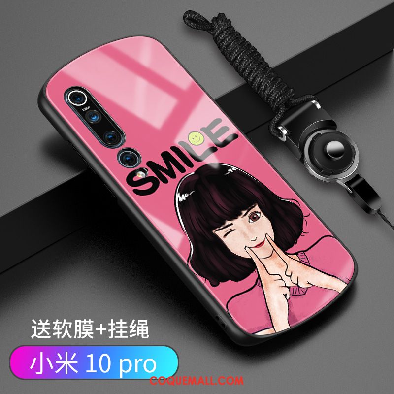 Étui Xiaomi Mi 10 Pro Silicone Personnalité Arc, Coque Xiaomi Mi 10 Pro Verre Créatif Beige