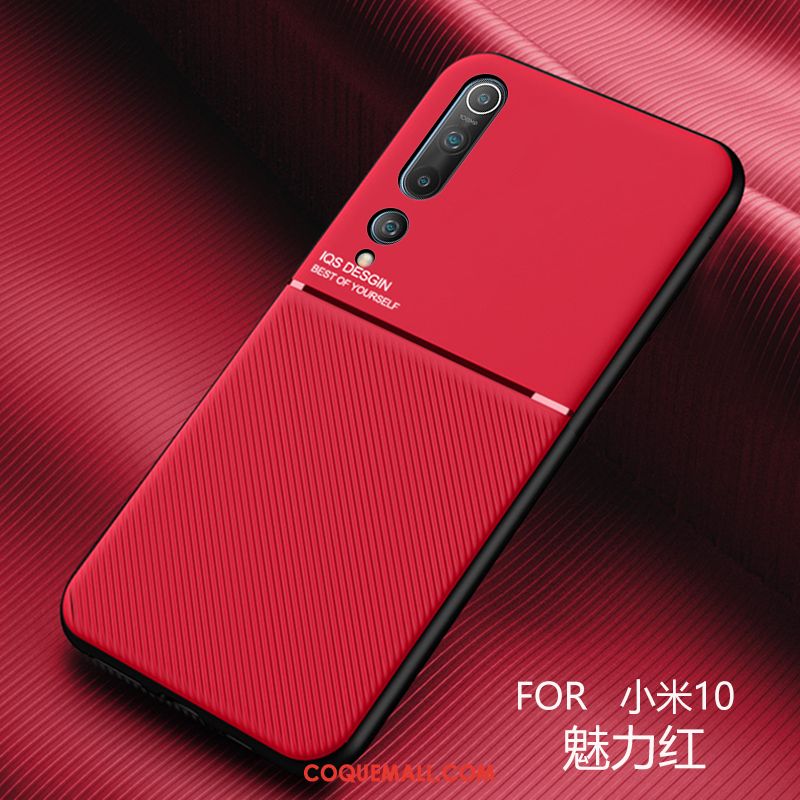 Étui Xiaomi Mi 10 Silicone Business Délavé En Daim, Coque Xiaomi Mi 10 Rouge Difficile Beige