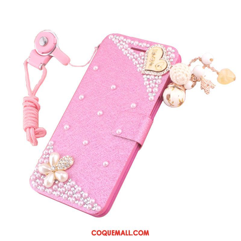 Étui Xiaomi Mi 8 Lite Incassable Nouveau Strass, Coque Xiaomi Mi 8 Lite Étui En Cuir Rouge Beige