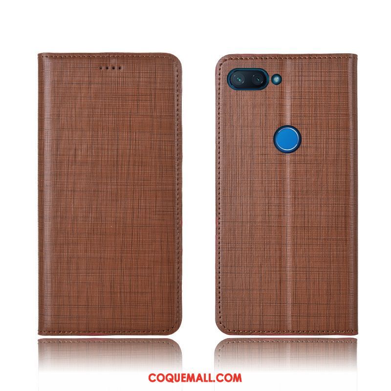 Étui Xiaomi Mi 8 Lite Protection Incassable Jeunesse, Coque Xiaomi Mi 8 Lite Clamshell Modèle Fleurie Braun Beige