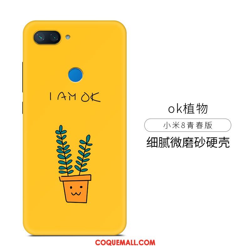 Étui Xiaomi Mi 8 Lite Simple Délavé En Daim Jeunesse, Coque Xiaomi Mi 8 Lite Tendance Modèle Fleurie Beige