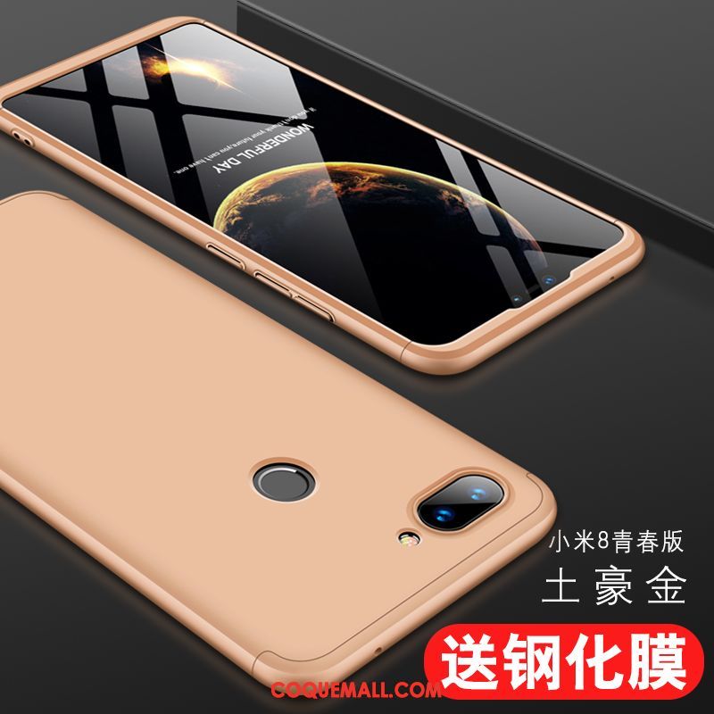 Étui Xiaomi Mi 8 Lite Téléphone Portable Protection Or, Coque Xiaomi Mi 8 Lite Tendance Petit Beige