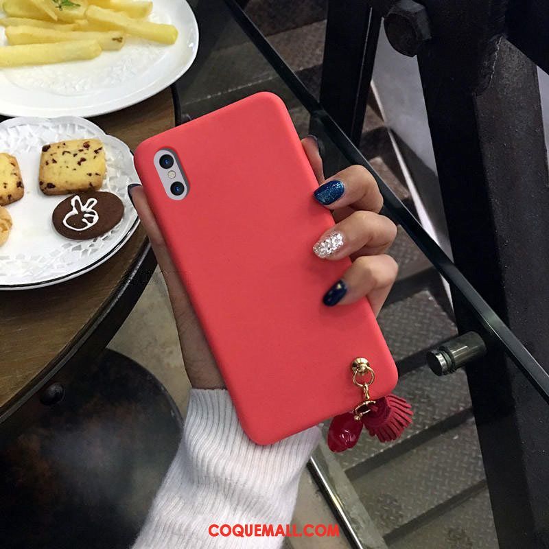 Étui Xiaomi Mi 8 Pro Jeunesse Délavé En Daim Personnalité, Coque Xiaomi Mi 8 Pro Marque De Tendance Net Rouge Beige