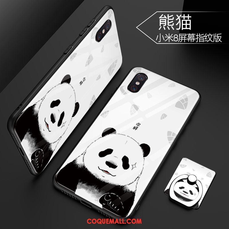 Étui Xiaomi Mi 8 Pro Protection Personnalité Téléphone Portable, Coque Xiaomi Mi 8 Pro Verre Trempé Incassable Beige