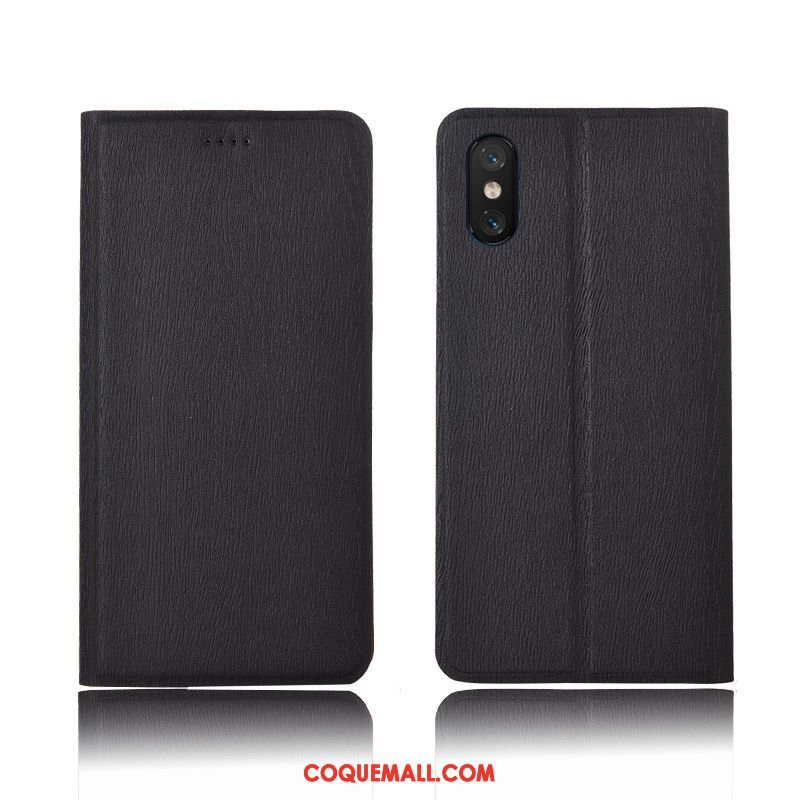 Étui Xiaomi Mi 8 Pro Protection Étui En Cuir Nouveau, Coque Xiaomi Mi 8 Pro Fluide Doux Noir Beige