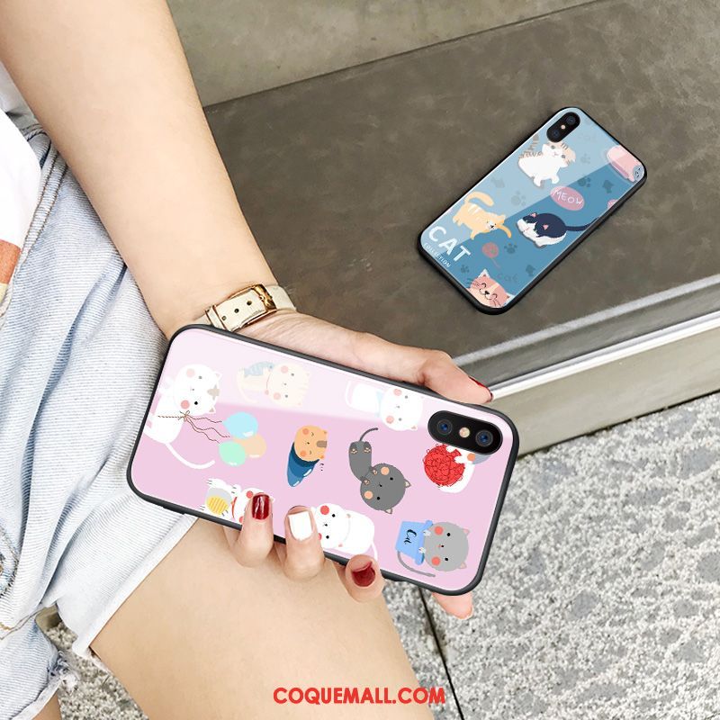 Étui Xiaomi Mi 8 Pro Tendance Amoureux Verre, Coque Xiaomi Mi 8 Pro Dessin Animé Jeunesse Beige