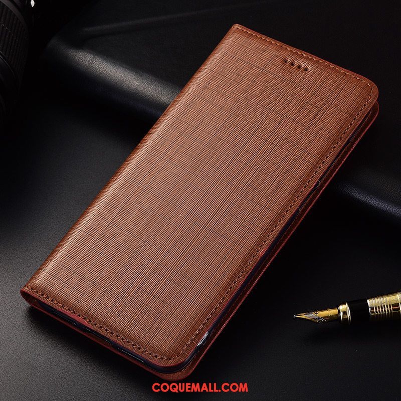 Étui Xiaomi Mi 8 Protection Cuir Véritable Petit, Coque Xiaomi Mi 8 Étui En Cuir Fluide Doux Braun Beige