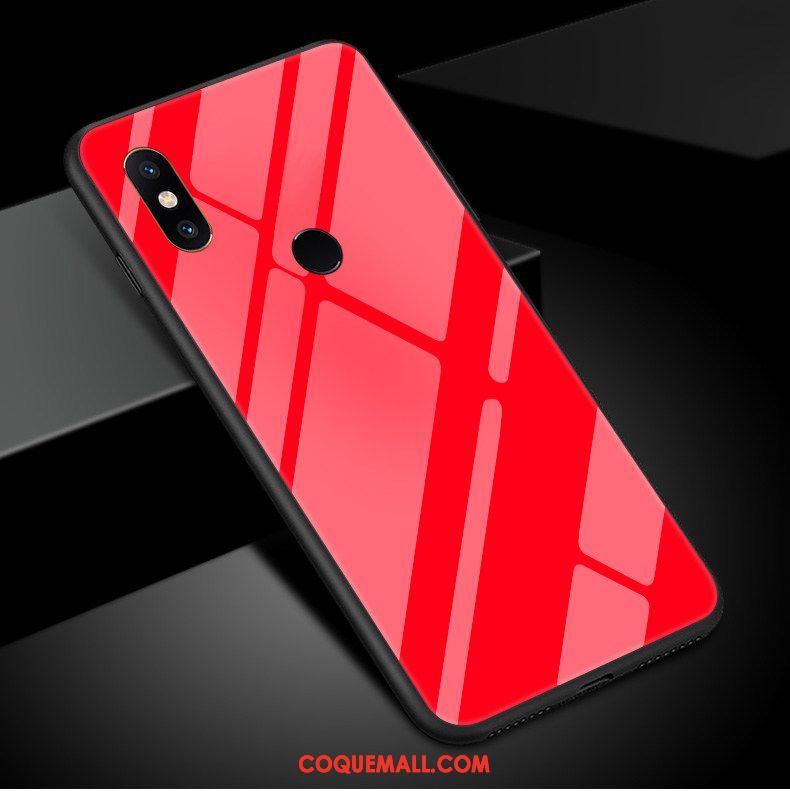 Étui Xiaomi Mi 8 Rose Noir Tempérer, Coque Xiaomi Mi 8 Très Mince Transparent Beige