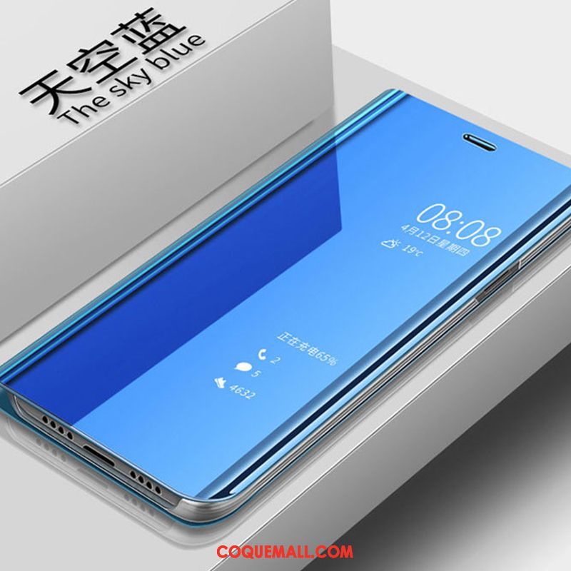 Étui Xiaomi Mi 8 Se Bleu Dormance Petit, Coque Xiaomi Mi 8 Se Tendance Clamshell Beige