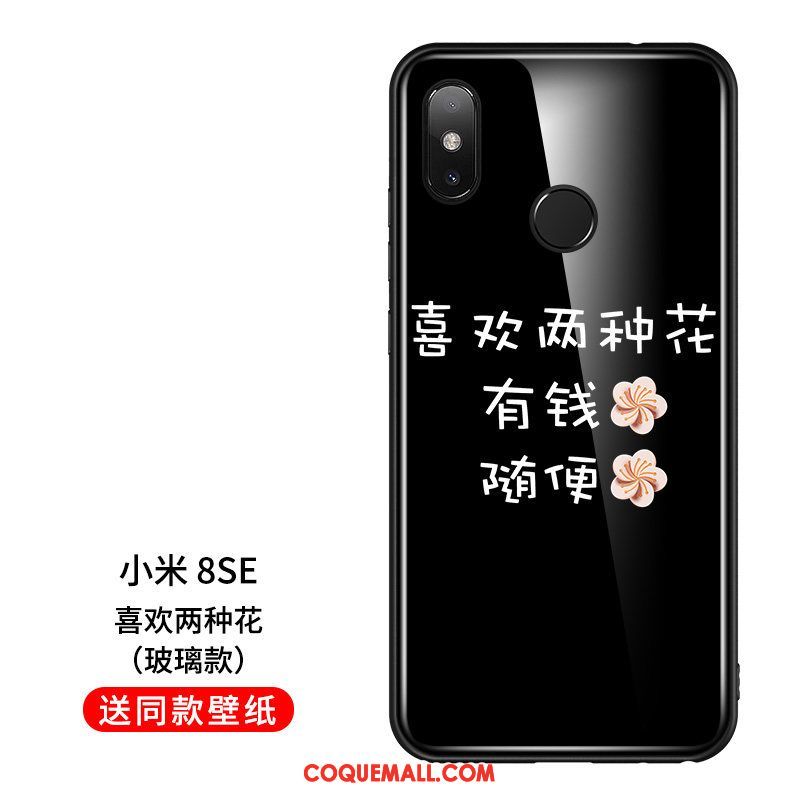 Étui Xiaomi Mi 8 Se Charmant Verre Incassable, Coque Xiaomi Mi 8 Se Légère Créatif Beige