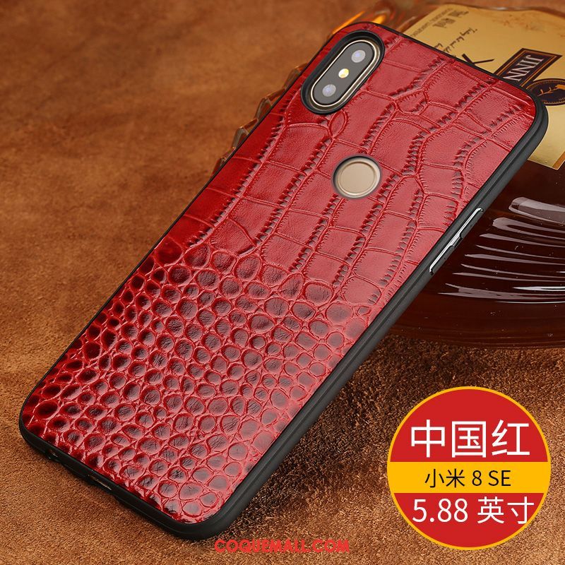 Étui Xiaomi Mi 8 Se Luxe Marque De Tendance Petit, Coque Xiaomi Mi 8 Se Cuir Personnalité Beige