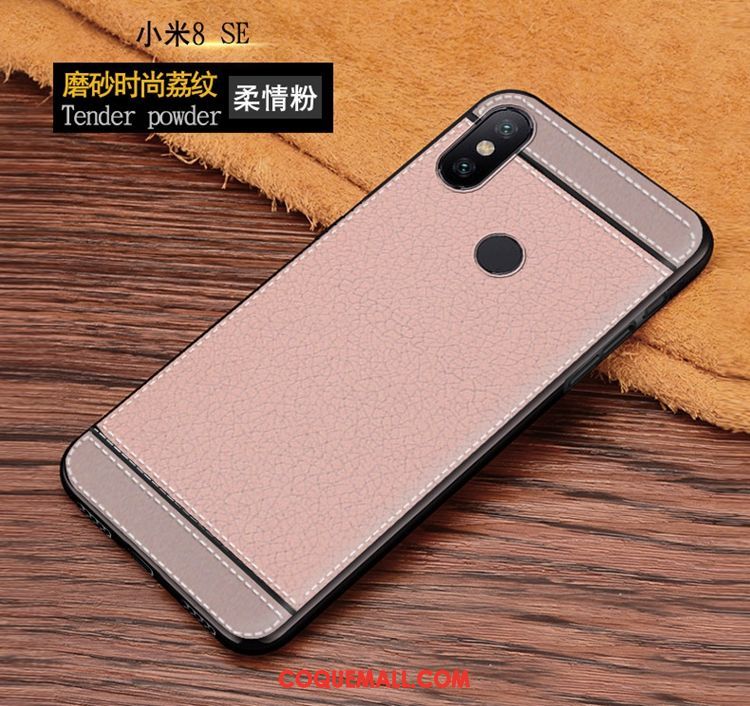 Étui Xiaomi Mi 8 Se Téléphone Portable Petit Simple, Coque Xiaomi Mi 8 Se Rose Incassable Beige