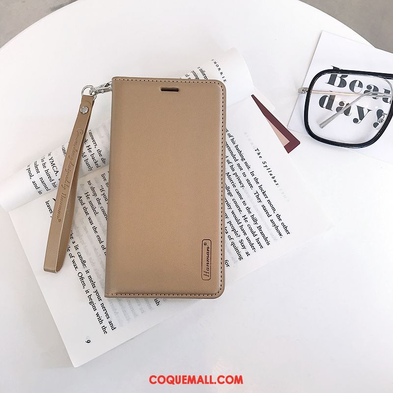 Étui Xiaomi Mi 8 Se Téléphone Portable Étui En Cuir Petit, Coque Xiaomi Mi 8 Se Cuir Véritable Marque De Tendance Braun Beige