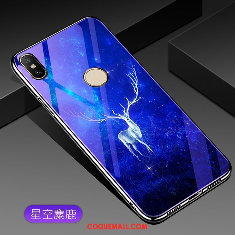 Étui Xiaomi Mi 8 Se Verre Tempérer Bleu, Coque Xiaomi Mi 8 Se Incassable Membrane Beige