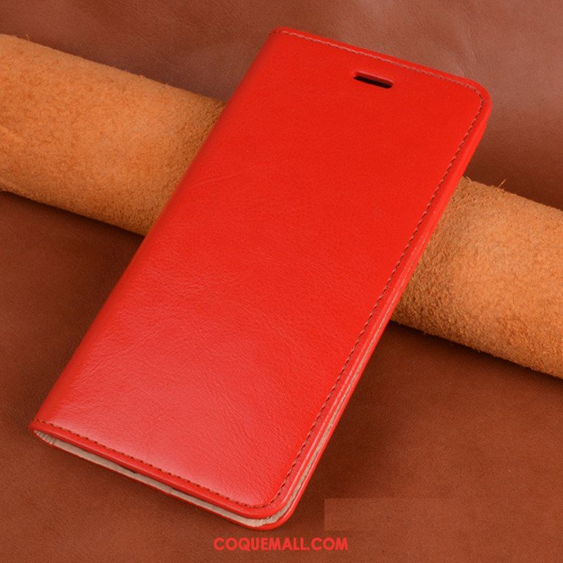 Étui Xiaomi Mi 8 Tout Compris Rouge Incassable, Coque Xiaomi Mi 8 Étui En Cuir Protection Beige