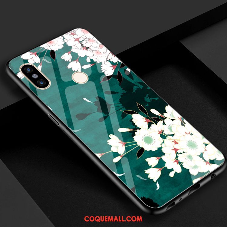 Étui Xiaomi Mi 8 Vent Sakura Miroir, Coque Xiaomi Mi 8 Verre Petit Beige