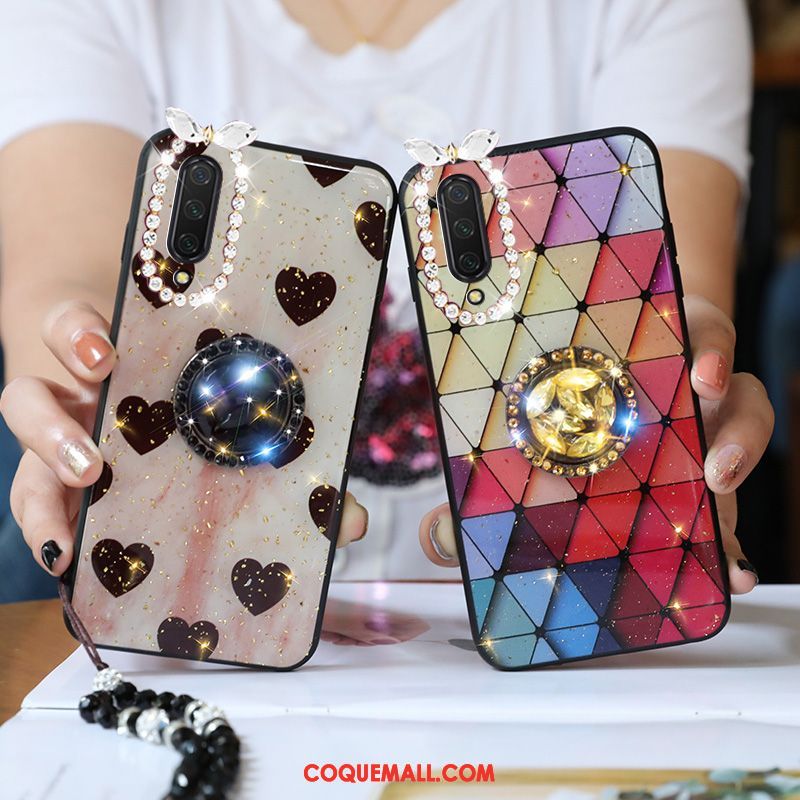 Étui Xiaomi Mi 9 Lite Incassable Protection Strass, Coque Xiaomi Mi 9 Lite Silicone Petit Beige