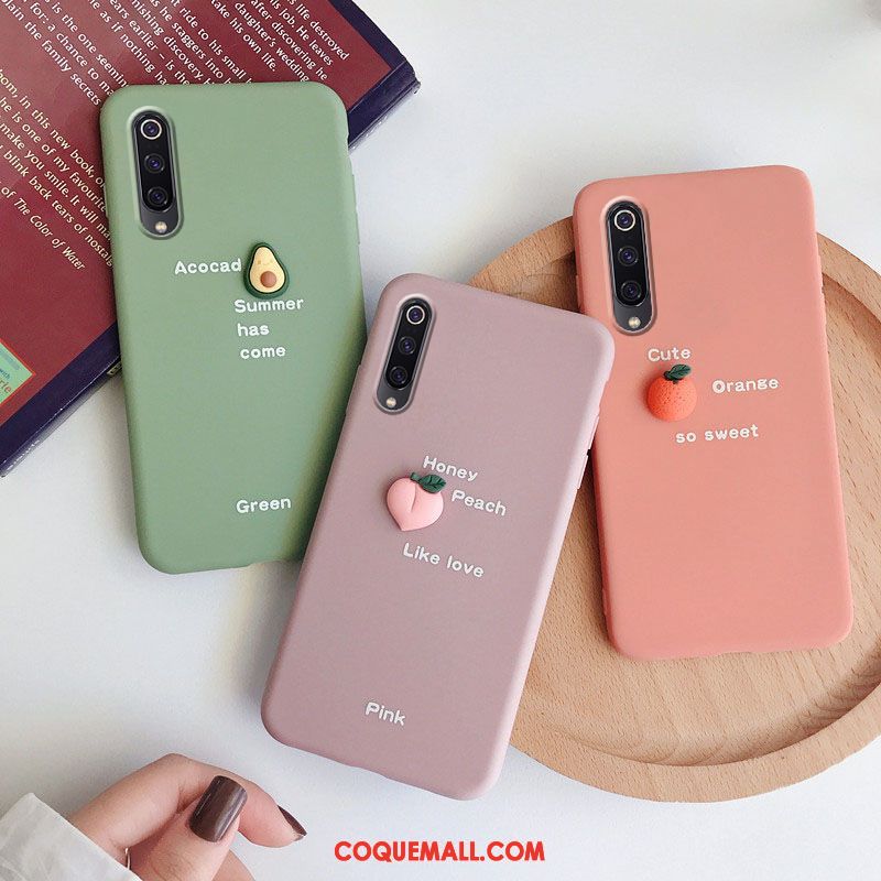 Étui Xiaomi Mi 9 Lite Jeunesse Net Rouge Téléphone Portable, Coque Xiaomi Mi 9 Lite Créatif Silicone Beige