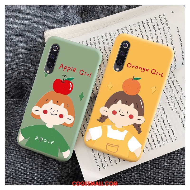 Étui Xiaomi Mi 9 Lite Téléphone Portable Net Rouge Charmant, Coque Xiaomi Mi 9 Lite Protection Frais Beige