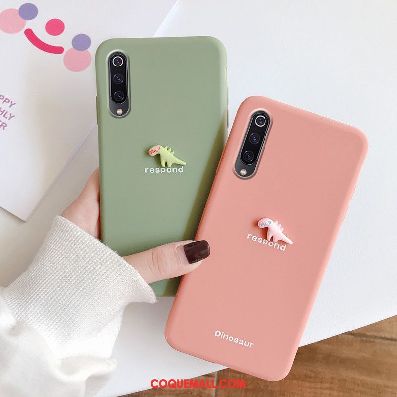 Étui Xiaomi Mi 9 Lite Téléphone Portable Petit Frais, Coque Xiaomi Mi 9 Lite Dragon Net Rouge Beige