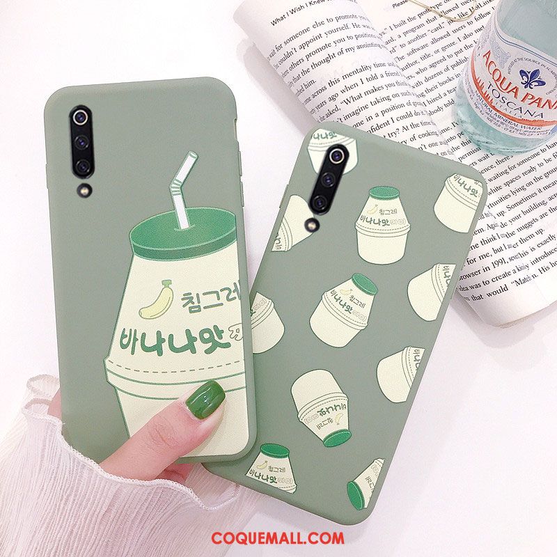 Étui Xiaomi Mi 9 Net Rouge Protection Modèle Fleurie, Coque Xiaomi Mi 9 Fluide Doux Téléphone Portable Beige