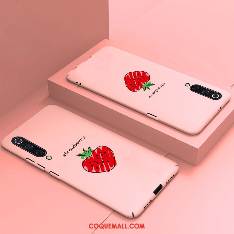 Étui Xiaomi Mi 9 Téléphone Portable Net Rouge Marque De Tendance, Coque Xiaomi Mi 9 Rose Tout Compris Beige