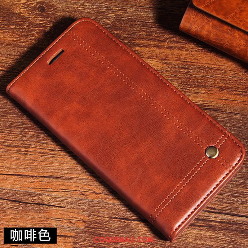 Étui Xiaomi Mi 9t En Cuir Marron Clamshell, Coque Xiaomi Mi 9t Téléphone Portable Tempérer Beige