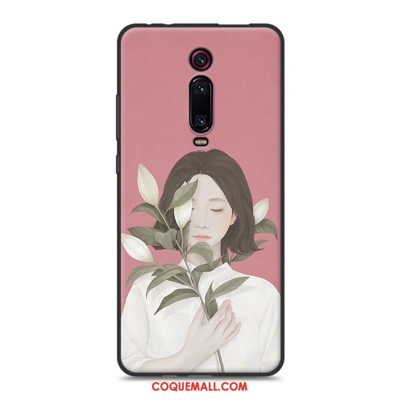 Étui Xiaomi Mi 9t Rouge Art Délavé En Daim, Coque Xiaomi Mi 9t Téléphone Portable Protection Beige