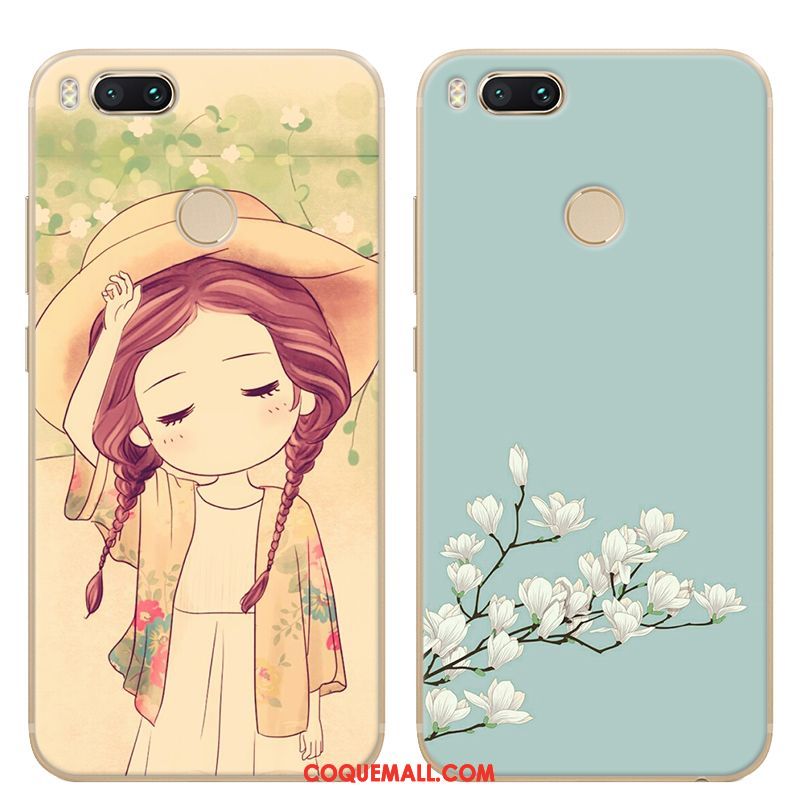 Étui Xiaomi Mi A1 Peinture Incassable Vert, Coque Xiaomi Mi A1 Fluide Doux Frais Beige