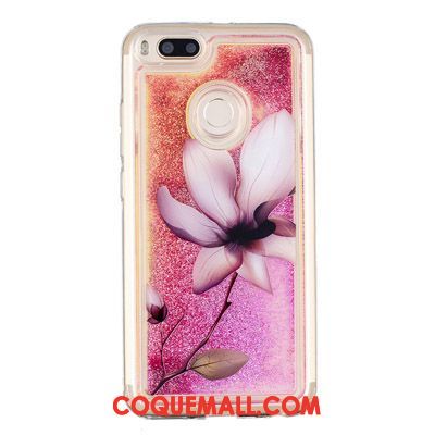 Étui Xiaomi Mi A1 Rose Protection Petit, Coque Xiaomi Mi A1 Silicone Quicksand Beige