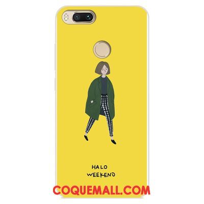 Étui Xiaomi Mi A1 Tendance Gaufrage Téléphone Portable, Coque Xiaomi Mi A1 Protection Jaune Beige