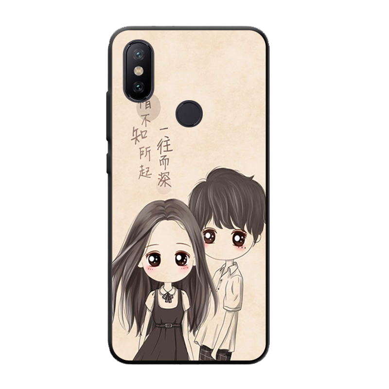 Étui Xiaomi Mi A2 Amoureux Petit Protection, Coque Xiaomi Mi A2 Jaune Fluide Doux Beige